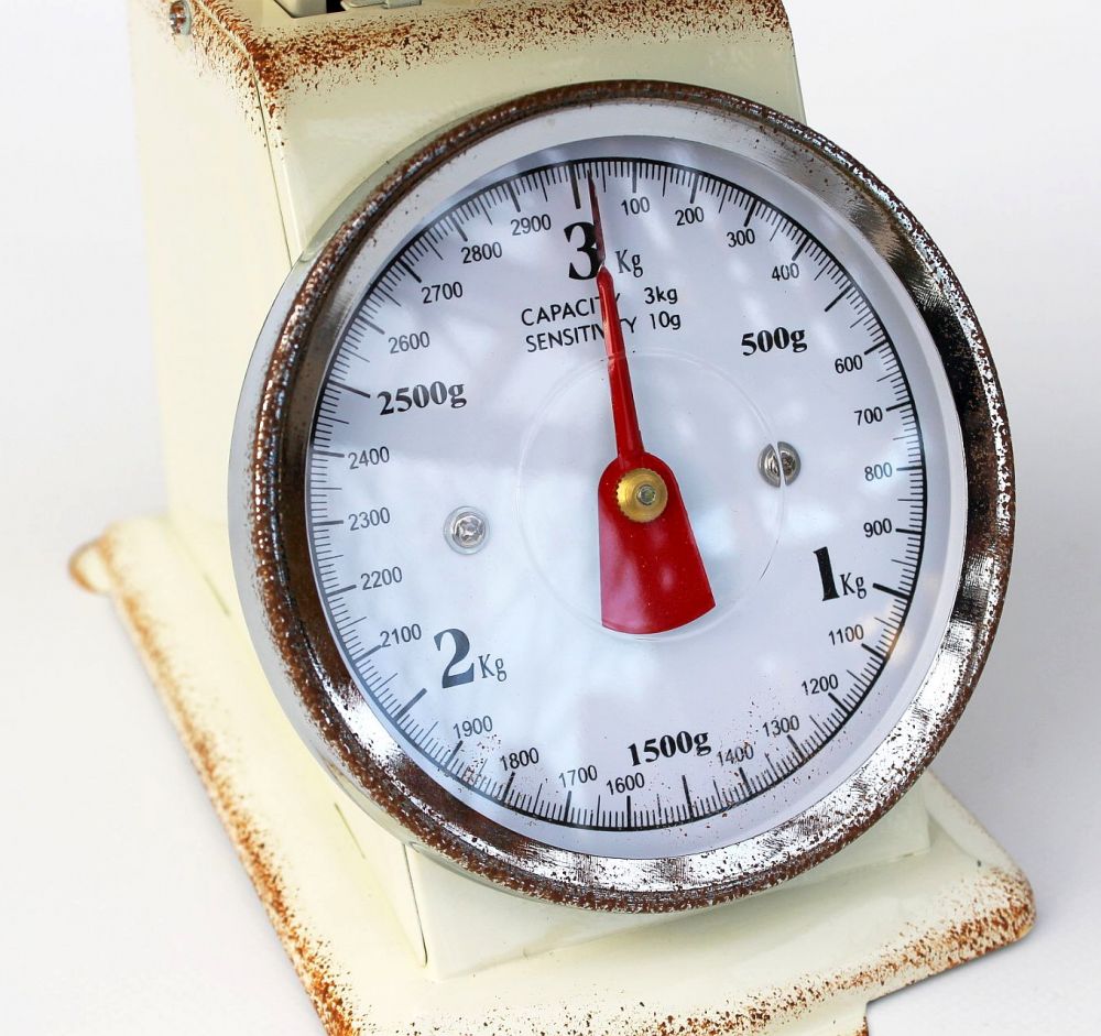 DanDiBo Küchenwaage Analog Retro Mechanisch mit Schüssel bis 3kg Vintage Beige Tara Funktion