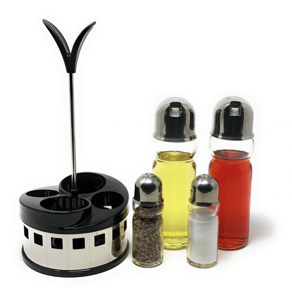 Menage Essig und Öl Spender Glas Salz Pfeffer Set