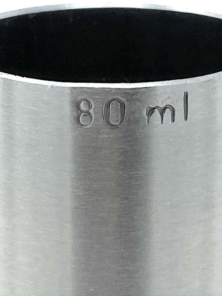Messbecher Cocktail 80 ml Edelstahl Barmaß Jigger 8 cl Dosierer Alkohol Bar