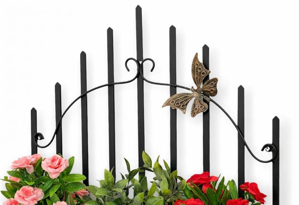 DanDiBo Plant Holder Wall Flower Holder Pot Holder Black Metal 50 cm Hanging Wall Basket 96237 Plant Shelf Flower Shelf Wall Shelf
