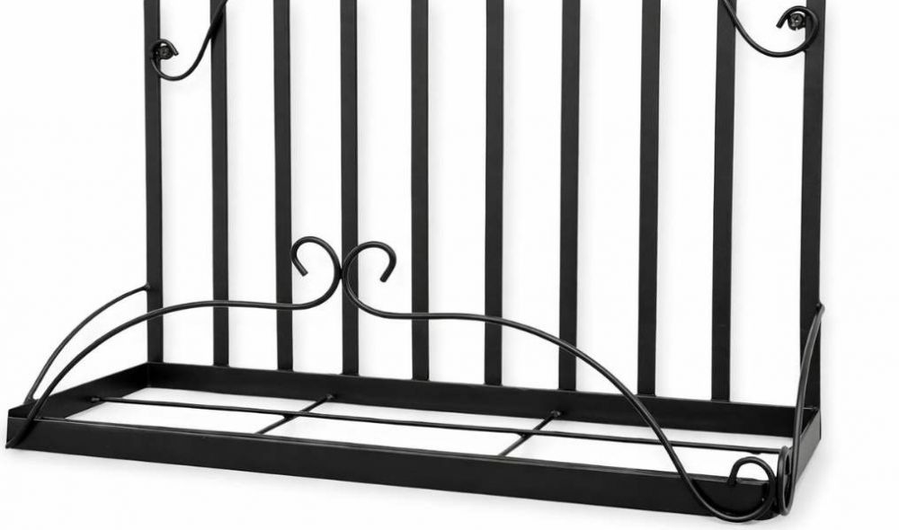 DanDiBo Plant Holder Wall Flower Holder Pot Holder Black Metal 50 cm Hanging Wall Basket 96237 Plant Shelf Flower Shelf Wall Shelf