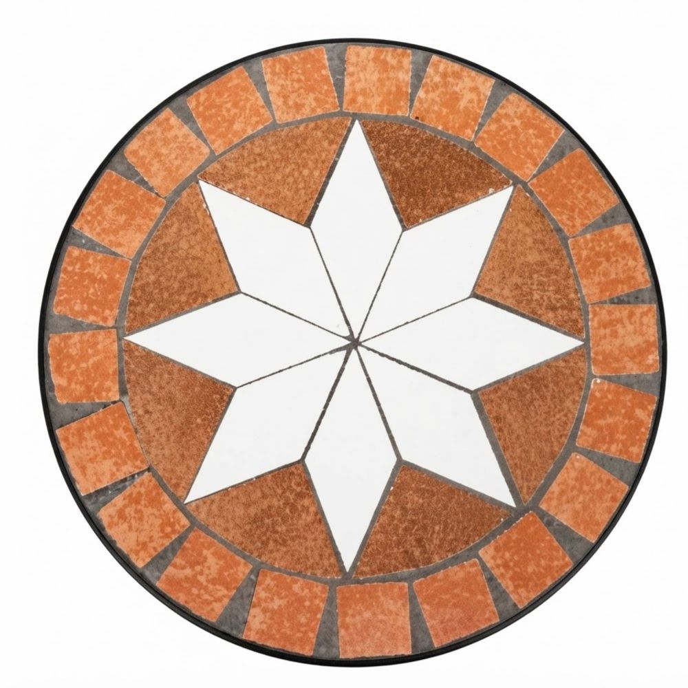 DanDiBo Pflanzenroller Outdoor Wetterfest Rund 30cm Mosaik Merano 12025 Blumenroller Blumenständer Planzenständer