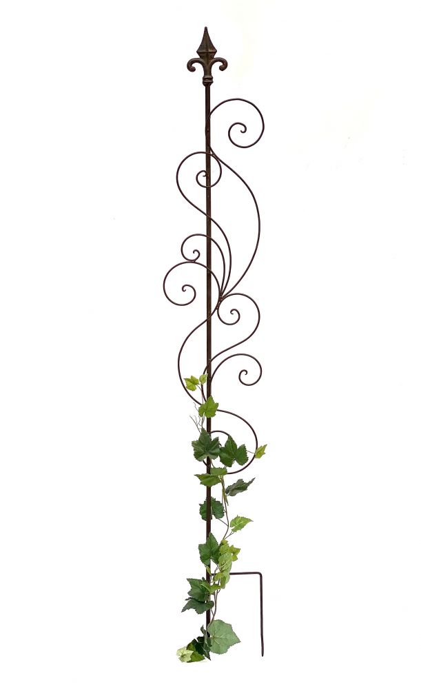 Rankhilfe Metall Blumengitter 140 cm Freistehend Rankgitter 81296 Steckzaun Kletterhilfe Stab Rost Imitat