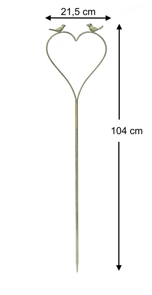 DanDiBo climbing aid heart green with birds 96018 Climbing aid made of metal 104 cm ground plug plug trellis