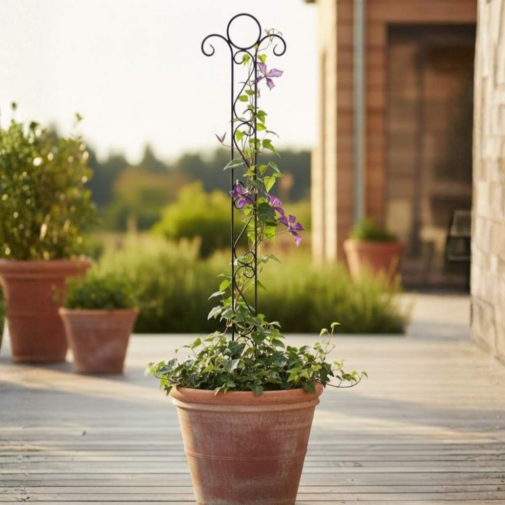 DanDiBo Plant Support Trellis Metal 135 cm Ground Spike Classic Garden Stake Climbing Support Plant Holder Trellis Column Garden Flower Stake