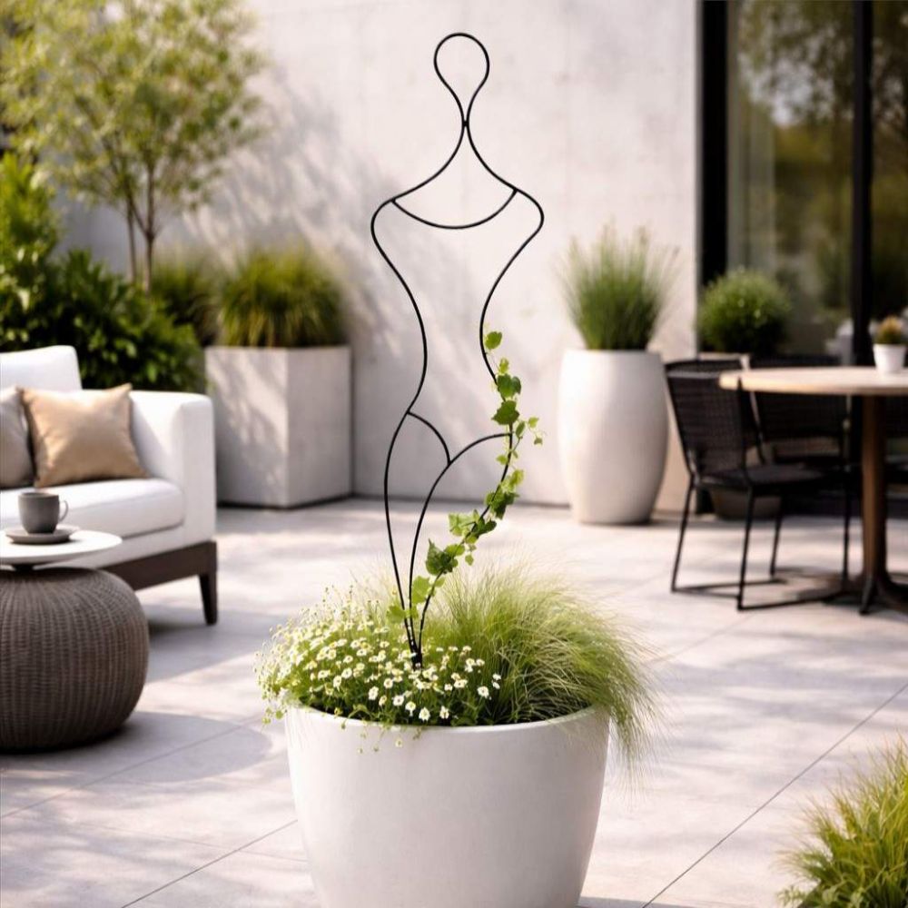 DanDiBo Plant Support Climbing Trellis Metal 140 cm Ground Stake Gracia Garden Stake Trellis Climbing Plants Flower Holder Garden Column Flower Stake