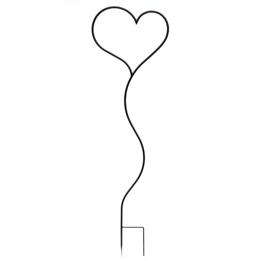 DanDiBo Rankhilfe Kletterhilfe Metall 150 cm Bodenstecker Herz Gartenstecker Rankgitter Kletterpflanzen Blumenhalter Ranksäule Garten Blumen Herzstecker