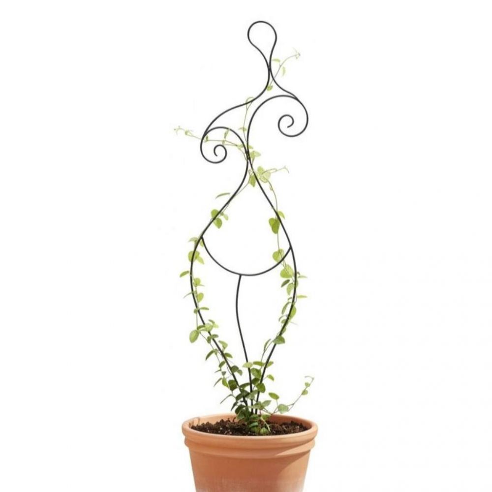 DanDiBo Plant Support Climbing Trellis Metal Black 140 cm Ground Spike Woman Lora Garden Stake Trellis Climbing Plants Flower Holder Garden Column Plants