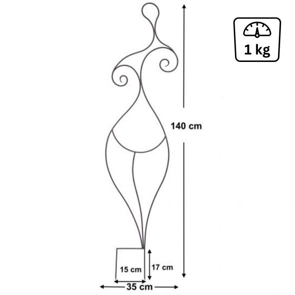 DanDiBo Plant Support Climbing Trellis Metal Black 140 cm Ground Spike Woman Lora Garden Stake Trellis Climbing Plants Flower Holder Garden Column Plants