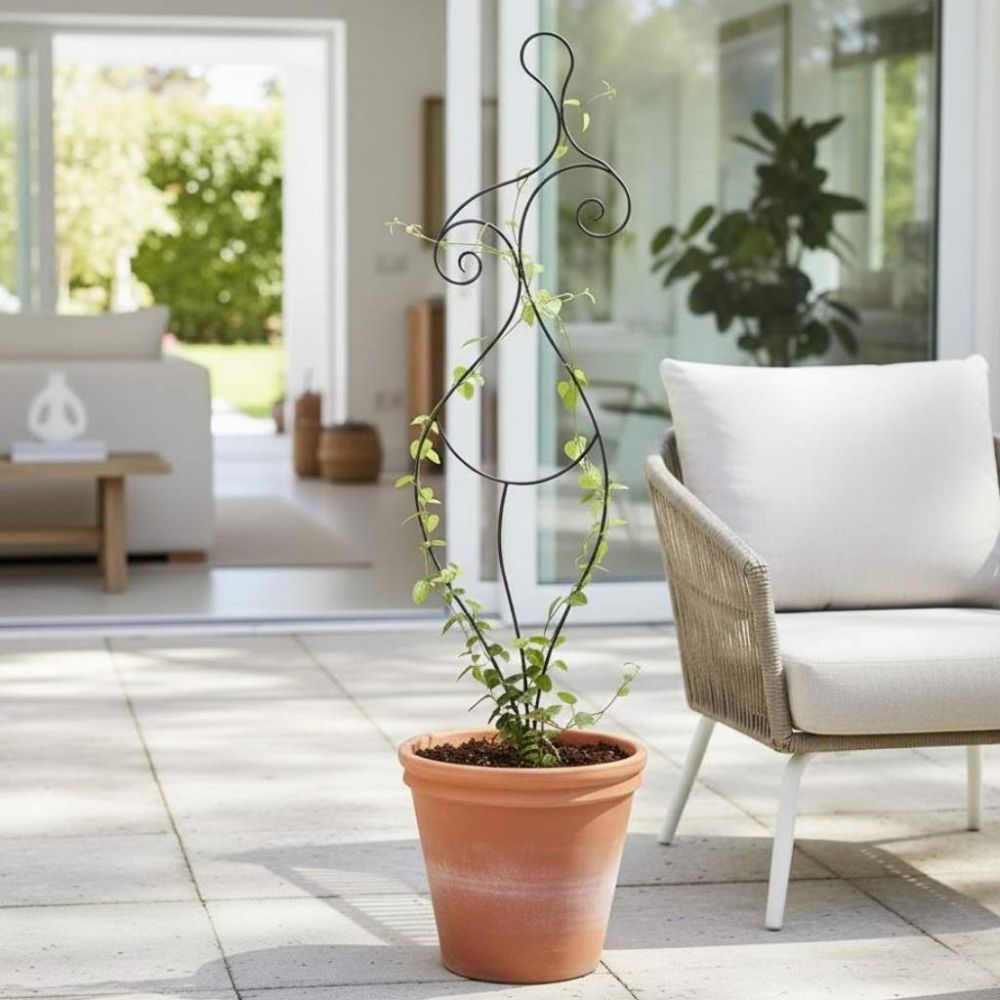 DanDiBo Plant Support Climbing Trellis Metal Black 140 cm Ground Spike Woman Lora Garden Stake Trellis Climbing Plants Flower Holder Garden Column Plants