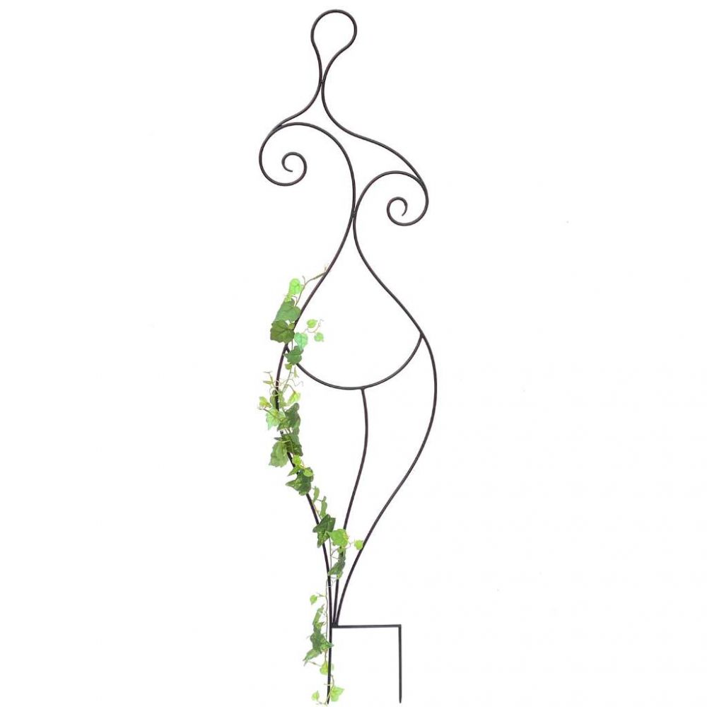 DanDiBo Plant Support Climbing Trellis Metal Black 140 cm Ground Spike Woman Lora Garden Stake Trellis Climbing Plants Flower Holder Garden Column Plants