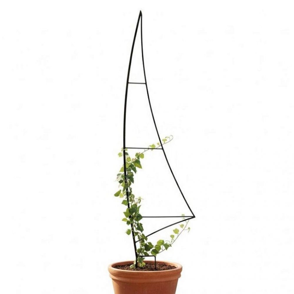 Plant Support Climbing Support Metal Black 150 cm Ground Spike Sail Garden Stake Trellis Climbing Plants Flower Holder Garden Flower Plants