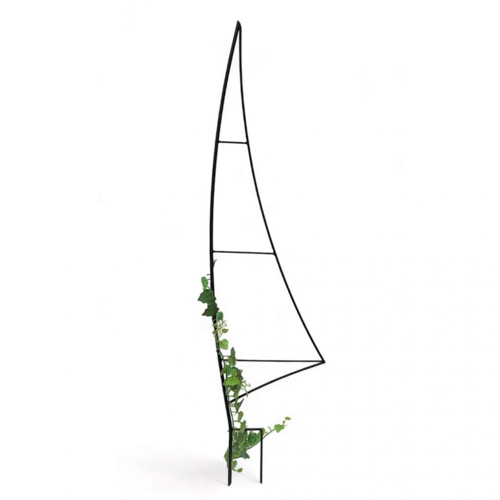 Plant Support Climbing Support Metal Black 150 cm Ground Spike Sail Garden Stake Trellis Climbing Plants Flower Holder Garden Flower Plants