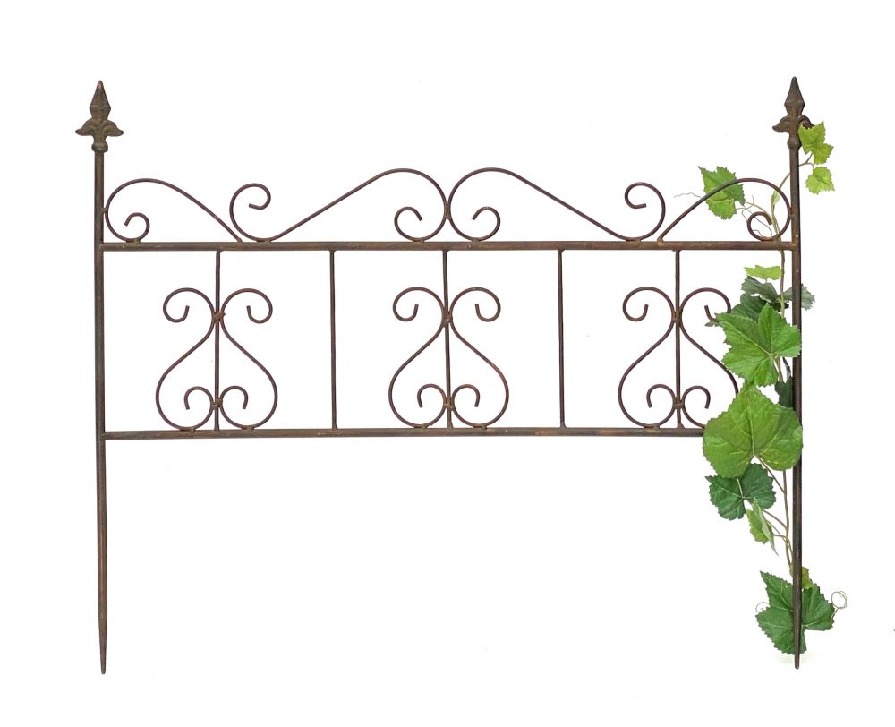 DanDiBo climbing support metal flower trellis 60 cm free-standing climbing trellis 96016 plug-in fence climbing support rod rust imitation