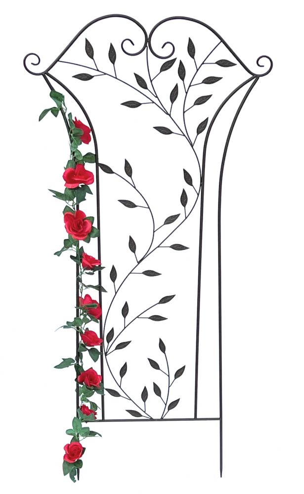 DanDiBo climbing aid metal trellis 135 cm brown climbing pole climbing aid ground plug 100974 flower holder climbing column