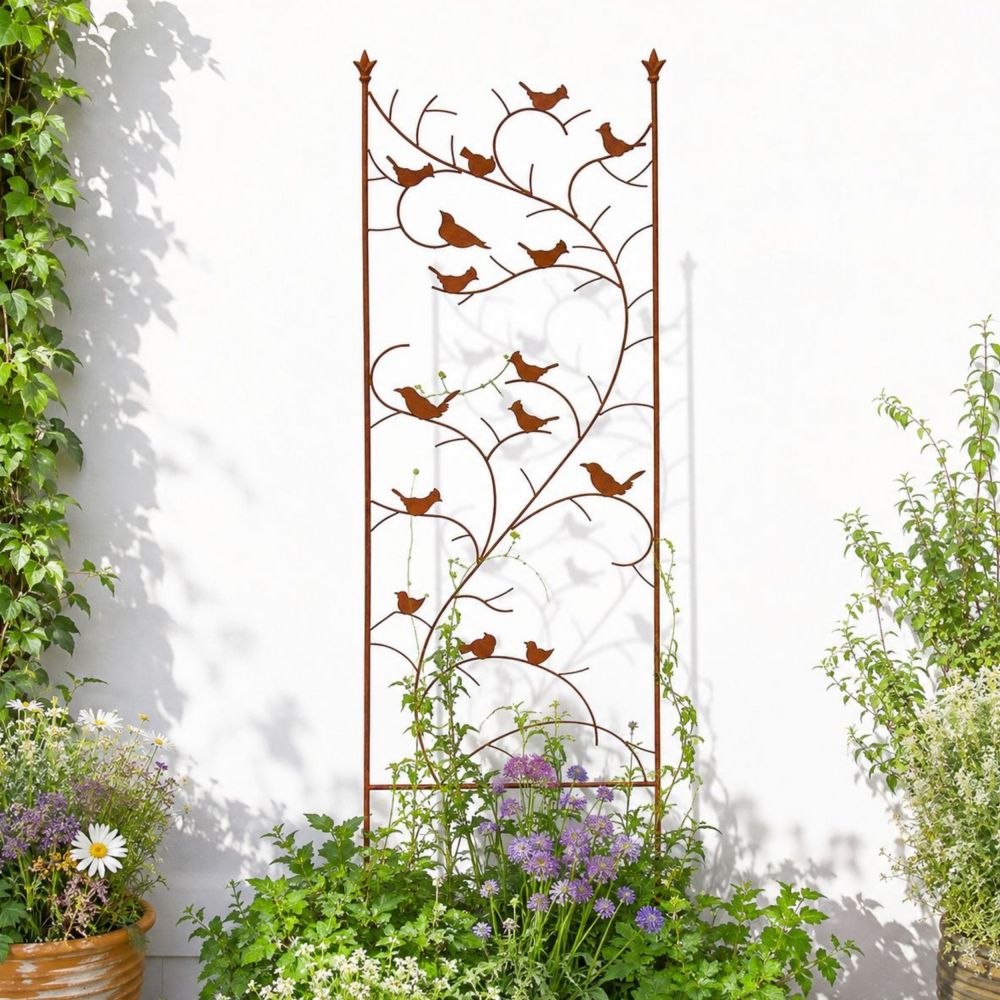 DanDiBo Metal Garden Trellis 150 cm Birds 120705 Climbing Plant Support Plant Trellis Ground Stake Flower Holder Climbing Column