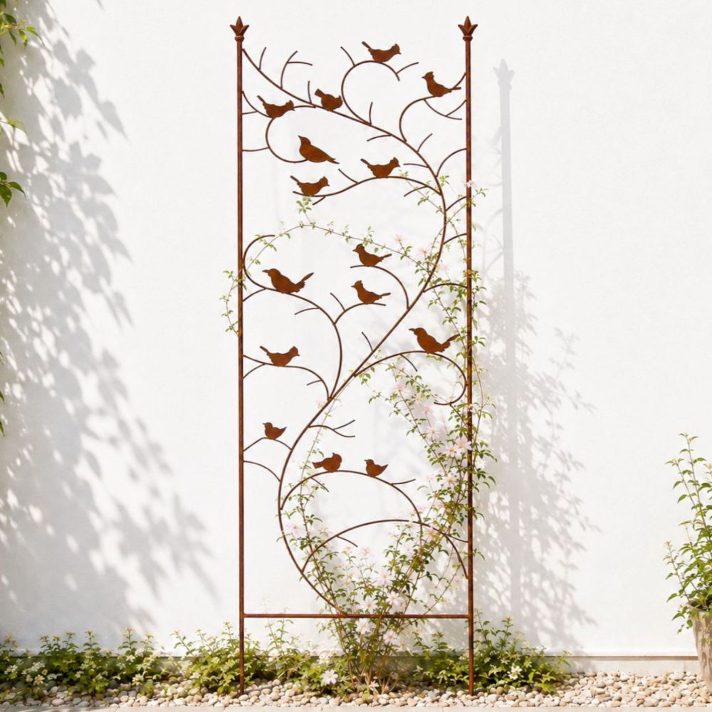 DanDiBo Metal Garden Trellis 150 cm Birds 120705 Climbing Plant Support Plant Trellis Ground Stake Flower Holder Climbing Column