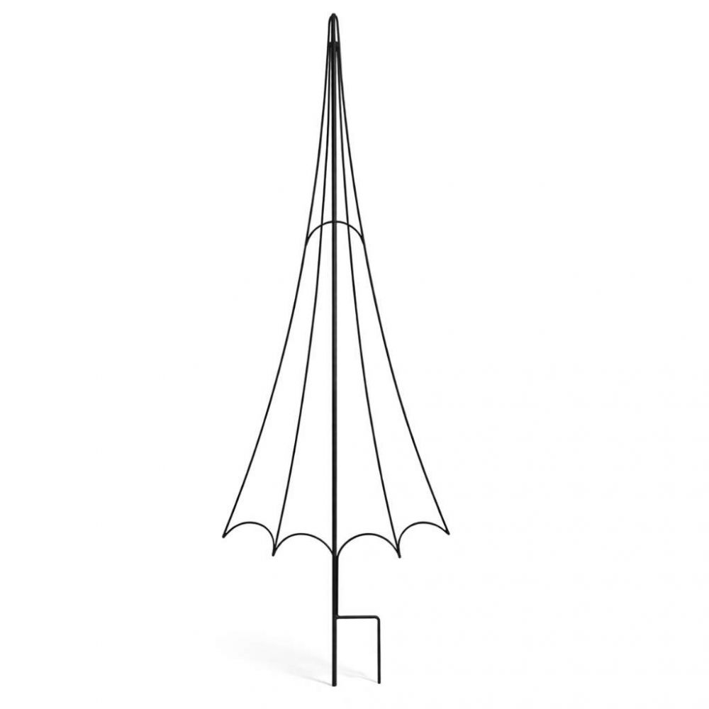 DanDiBo Rankhilfe Rankgitter Metall Schwarz H-150cm Regenschirm Garten Kletterpflanzen Rosen Bodenstecker Kletterhilfe Blumenhalter Ranksäule