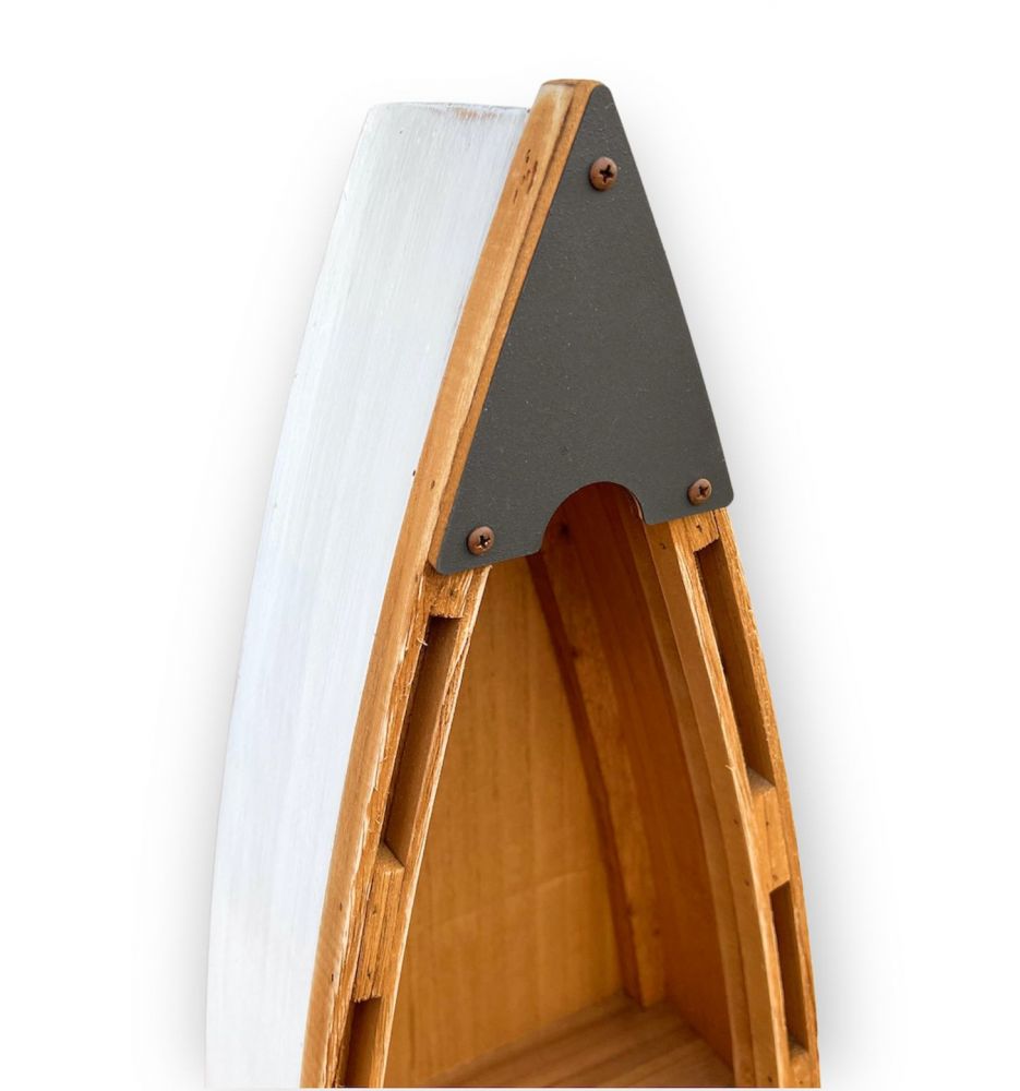 DanDiBo Regal Boot Wandregal 120 cm in Bootsform aus Holz Antik MR83 Maritim Bootsregal Badregal Badschrank Braun für die Wand