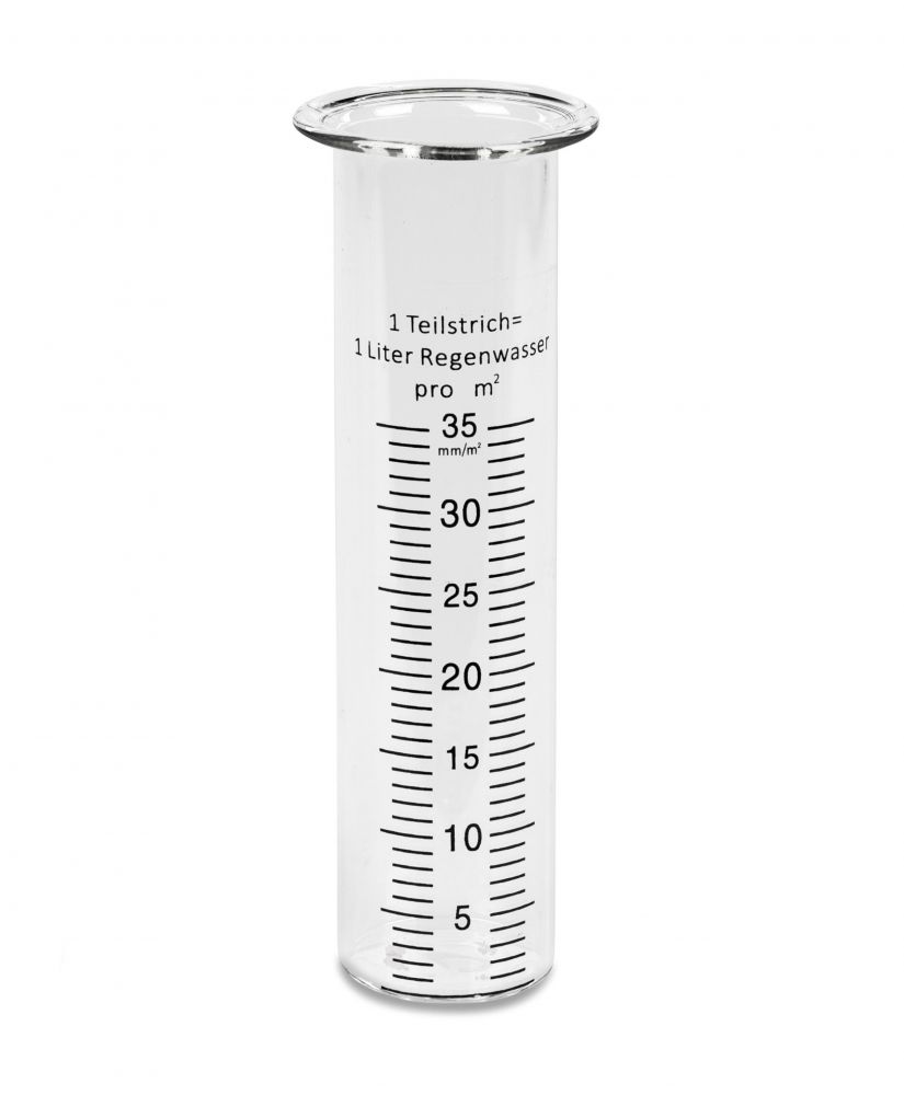 DanDiBo Regenmesser Glas 15 cm [bis 35 mm/m²] 556660 - Ersatzglas für Niederschlagsmesser Wetterfrosch, Eule, Hase, Schnecke, Schildkröte, Grashüpfer, Vogel