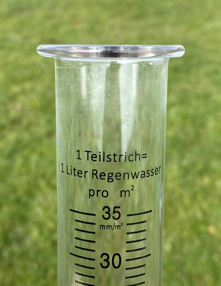 DanDiBo Regenmesser Glas 15 cm [bis 35 mm/m²] 556660 - Ersatzglas für Niederschlagsmesser Wetterfrosch, Eule, Hase, Schnecke, Schildkröte, Grashüpfer, Vogel