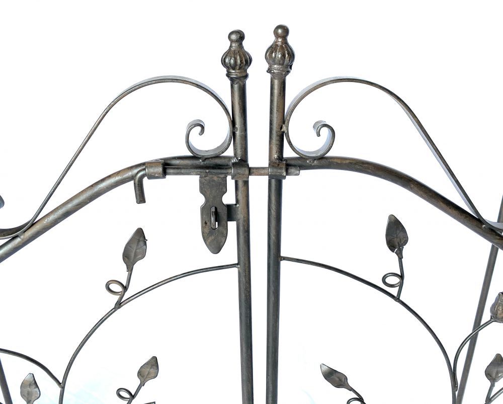 Rosenbogen mit Tür Metall 18604 Torbogen Gartentor Eisen Rankhilfe Rankgitter Rundbogen Tür