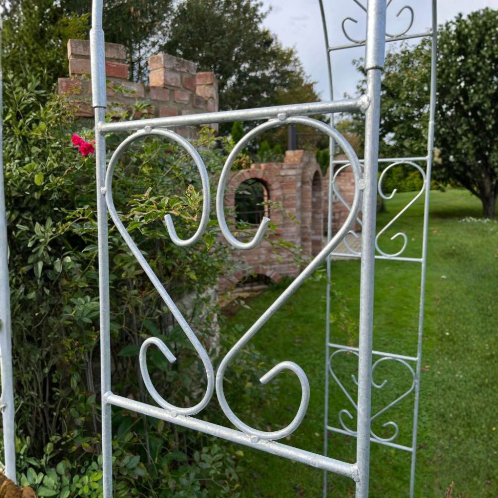 DanDiBo Rose Arch Made of Metal, Stable Galvanized, 120 cm Wide, Climbing Arch 96521, Garden Arch, Archway, Round Arch, Plant Arch, Solid Hot-Dip Galvanized Garden Metal, Weatherproof Solid Iron