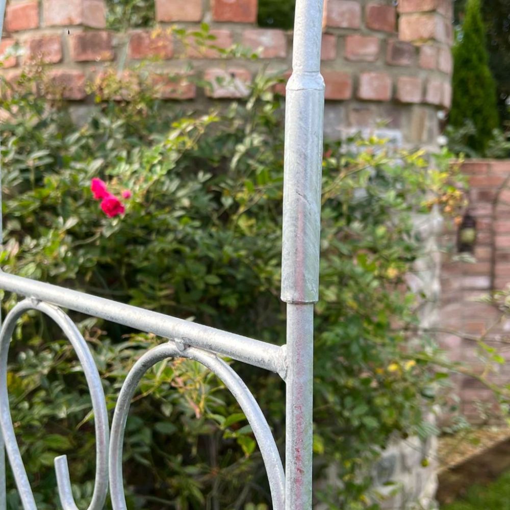 DanDiBo Rose Arch Made of Metal, Stable Galvanized, 120 cm Wide, Climbing Arch 96521, Garden Arch, Archway, Round Arch, Plant Arch, Solid Hot-Dip Galvanized Garden Metal, Weatherproof Solid Iron