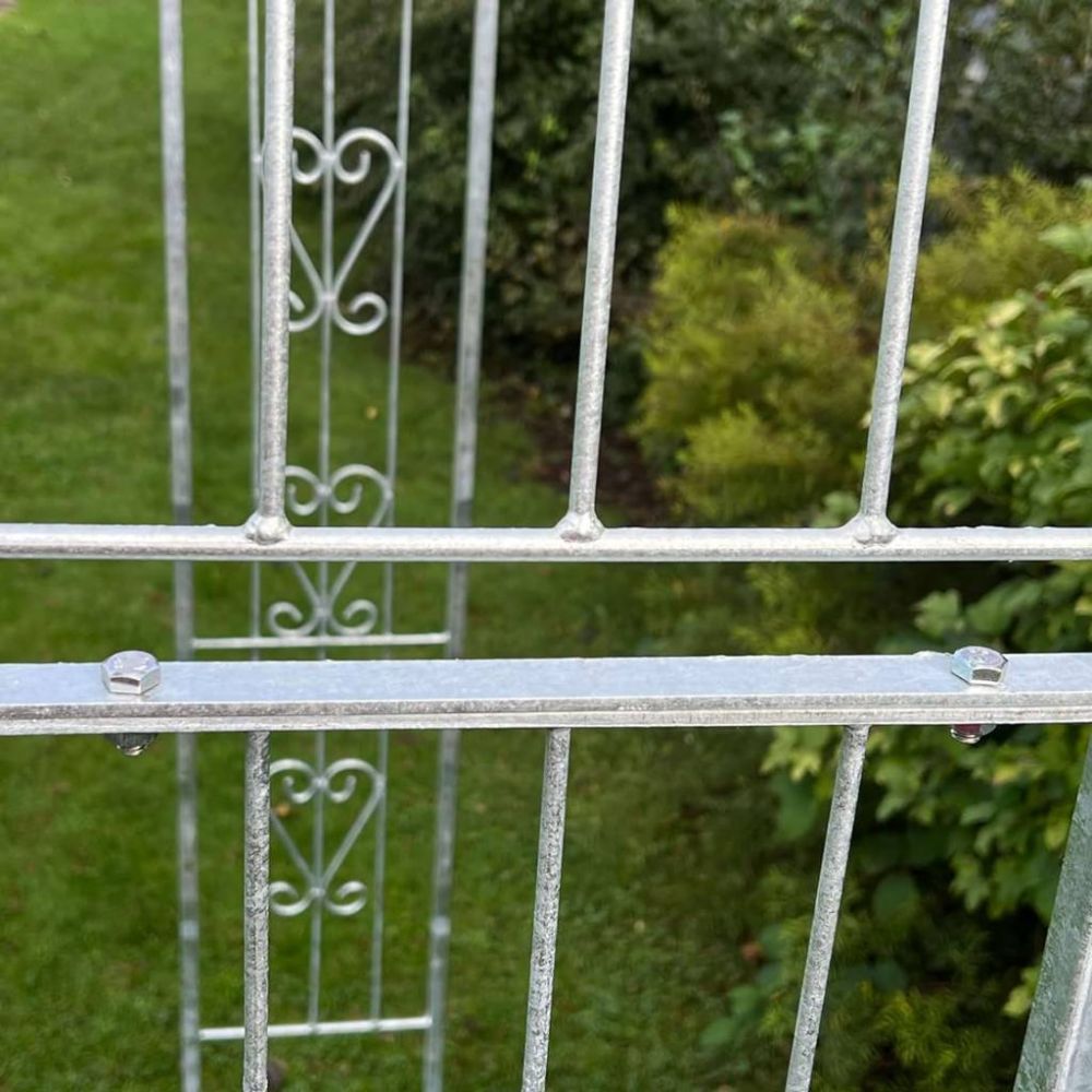 DanDiBo Rosenbogen aus Metall Stabil Verzinkt 150 cm Breit Rankbogen 96520 Gartenbogen Torbogen Rundbogen Pflanzbogen Massiv Feuerverzinkt Garten Wetterfest Volleisen