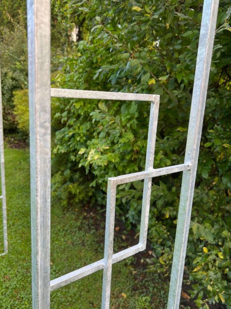 DanDiBo Metal Rose Arch Stable Galvanized 150 cm Wide Trellis Arch 96524 Garden Arch Gate Arch Round Arch Plant Arch Solid Hot-Dip Galvanized Garden Weatherproof Solid Iron