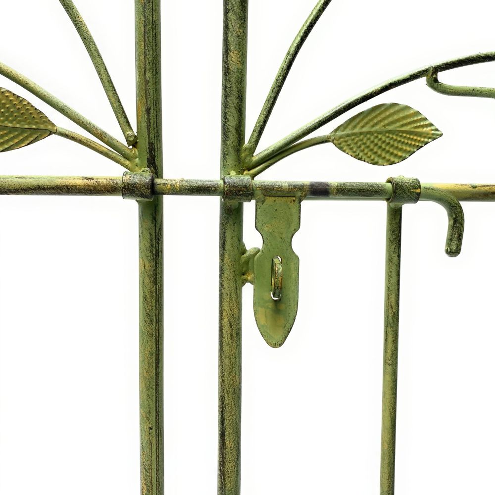 DanDiBo Metal Rose Arch with Gate, Sturdy, 130 cm Wide, Climbing Plant Arch 93997, Garden Arch, Gate Arch, Round Arch, Heavy-Duty, Weather-Resistant