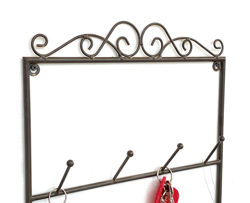 DanDiBo key holder wall metal hook rack with 16 hooks Brown 75 cm 562399 Key rack Key rack Wall organiser