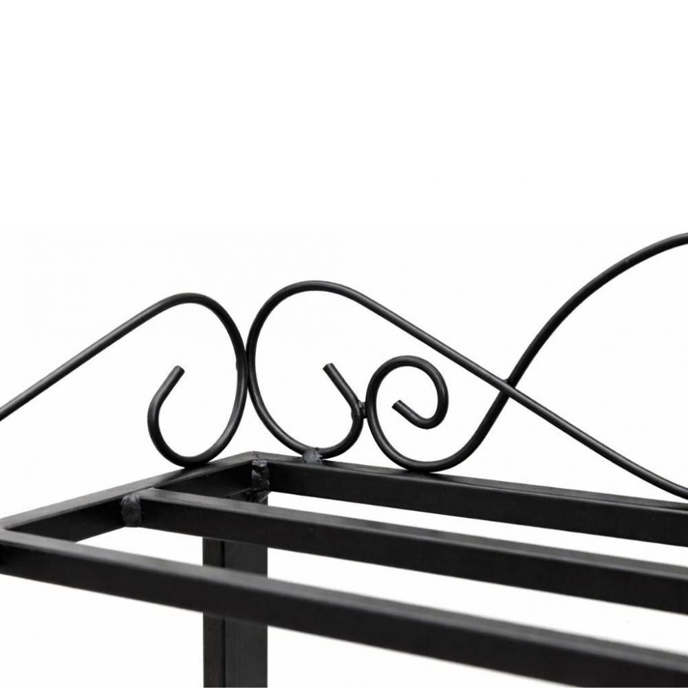 DanDiBo Schuhregal Metall Schwarz 3. Ebenen Schuhschrank Hoch Platzsparend 92 cm  Mi-3 21235 Shoe Rack Schuh Regal Schuhorganizer