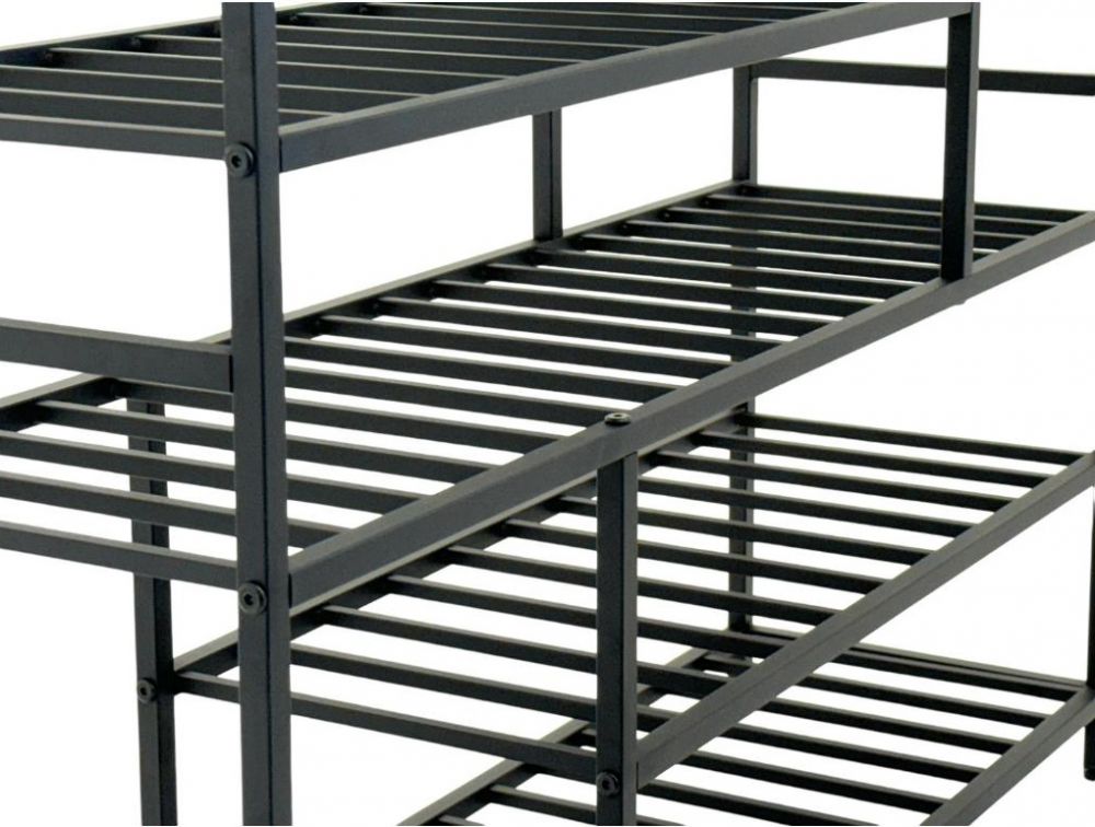 DanDiBo Schuhregal Platzsparend Metall Schwarz Modern 6 Etagen 100 cm mit Ablage 96701 Schuhständer mit Stauraum Schuhablage Schuhaufbewahrung Regal Shoe Rack