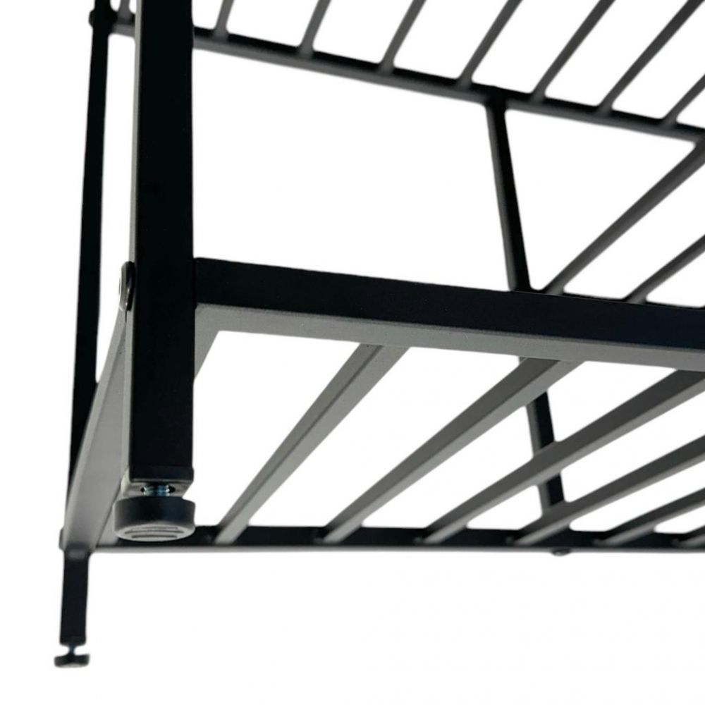 DanDiBo Schuhregal Platzsparend Metall Schwarz Modern 6 Etagen 100 cm mit Ablage 96701 Schuhständer mit Stauraum Schuhablage Schuhaufbewahrung Regal Shoe Rack