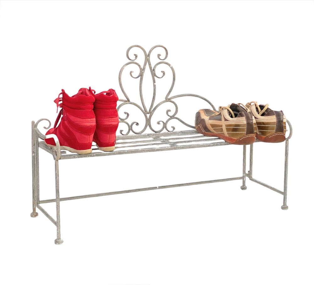 DanDiBo Schuhregal Schmal Metall Schuhablage für 8 Paar Schuhe Regal 72 cm Schuhschrank 96170 Silber Schuhaufbewahrung