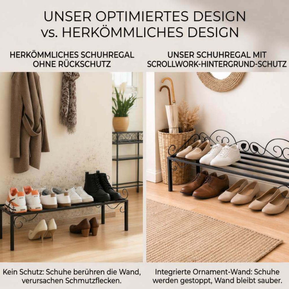 DanDiBo Schuhregal Schmal Platzsparend Schuhschrank 92cm 21237 Mi-1 Metall Schwarz Klein Shoe Rack Schuh Regal Schuhorganizer