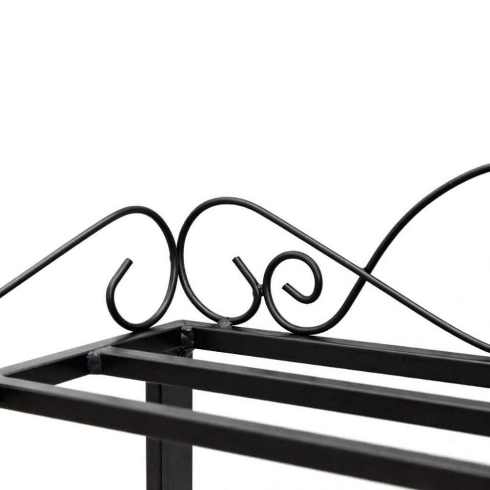 DanDiBo Schuhregal Schmal Platzsparend Schuhschrank 92cm 21237 Mi-1 Metall Schwarz Klein Shoe Rack Schuh Regal Schuhorganizer