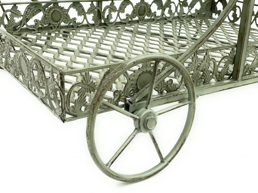 Servierwagen Metall 93979 Küchenwagen 70 cm Rollwagen Hausbar Teewagen Vintage Antik