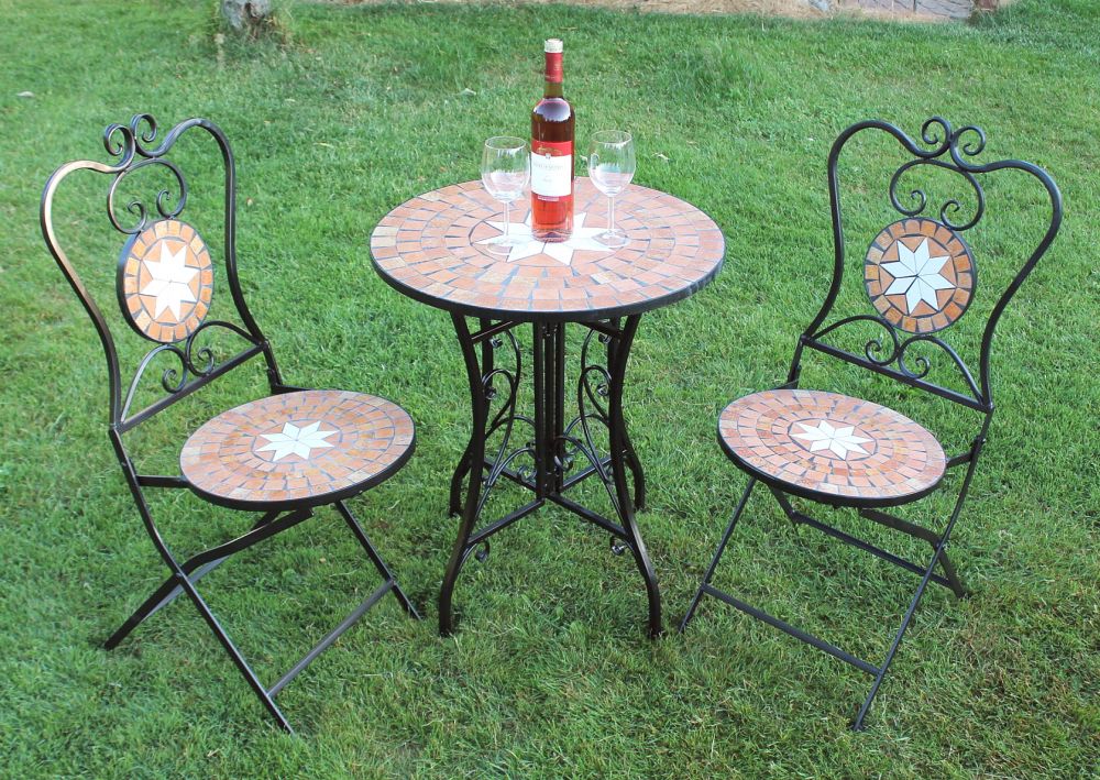 Seating group Merano 12001-2 Garden table + 2 pcs. Garden chair Mosaic table 2x chair