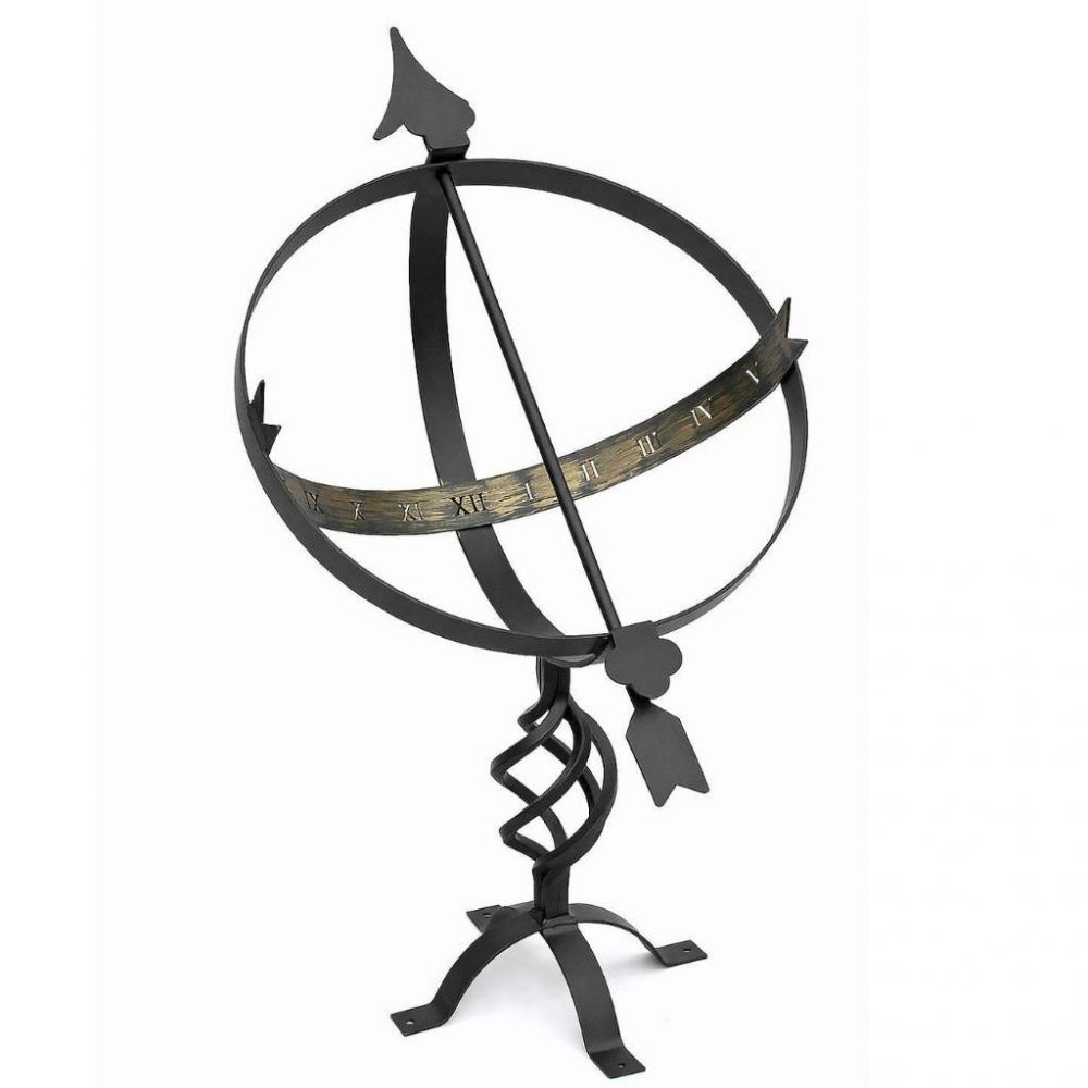 DanDiBo Sonnenuhr Garten Groß Gartenuhr Wetterfest Outdoor Metall Schwarz Schmiedeeisen Deko Wetterfest 70 cm Uhr Deko