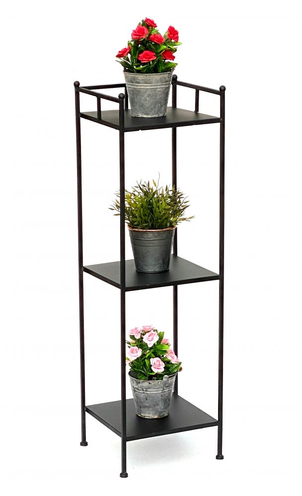 DanDiBo Standregal Schwarz Metall mit 3 Ebenen 100 cm Küche Regal Stehend Küchenregal Schmal 96123 Metallregal Regal Eisen