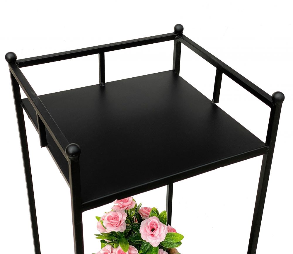 DanDiBo Standregal Schwarz Metall mit 3 Ebenen 100 cm Küche Regal Stehend Küchenregal Schmal 96123 Metallregal Regal Eisen