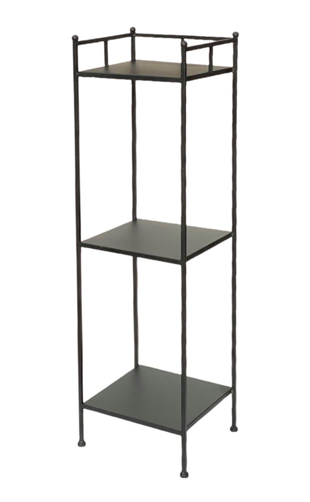 DanDiBo Standregal Schwarz Metall mit 3 Ebenen 100 cm Küche Regal Stehend Küchenregal Schmal 96123 Metallregal Regal Eisen