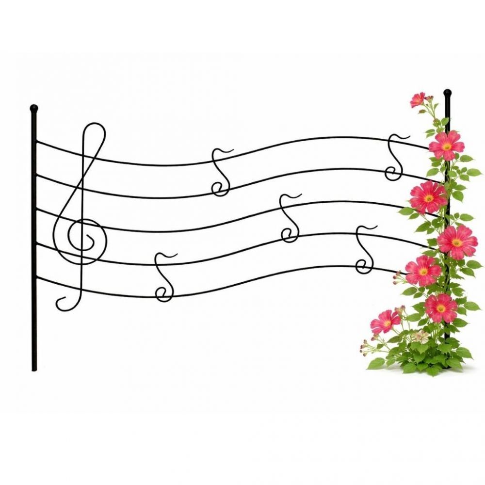 DanDiBo Garden Fence 50 cm Height 80 cm Width Metal Pond Fence Fence Panels Mobile Fence Melody Black Trellis Plant Support