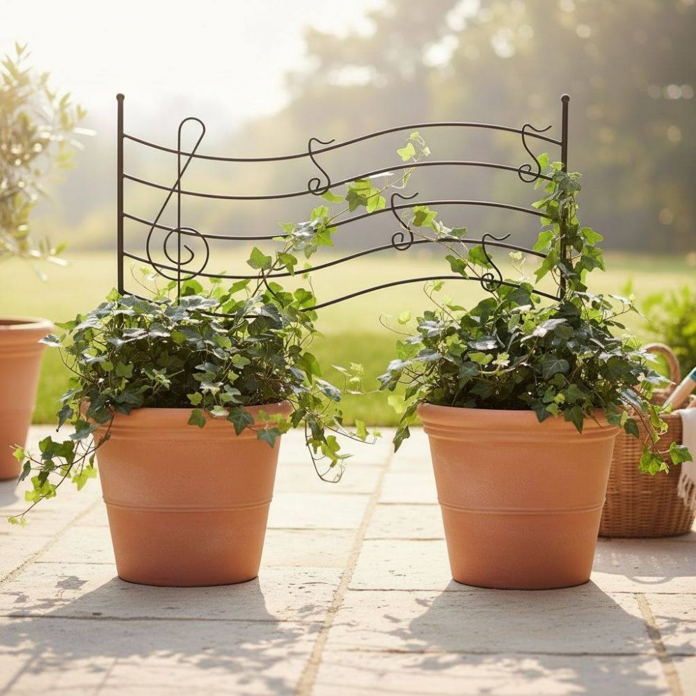 DanDiBo Garden Fence 50 cm Height 80 cm Width Metal Pond Fence Fence Panels Mobile Fence Melody Black Trellis Plant Support