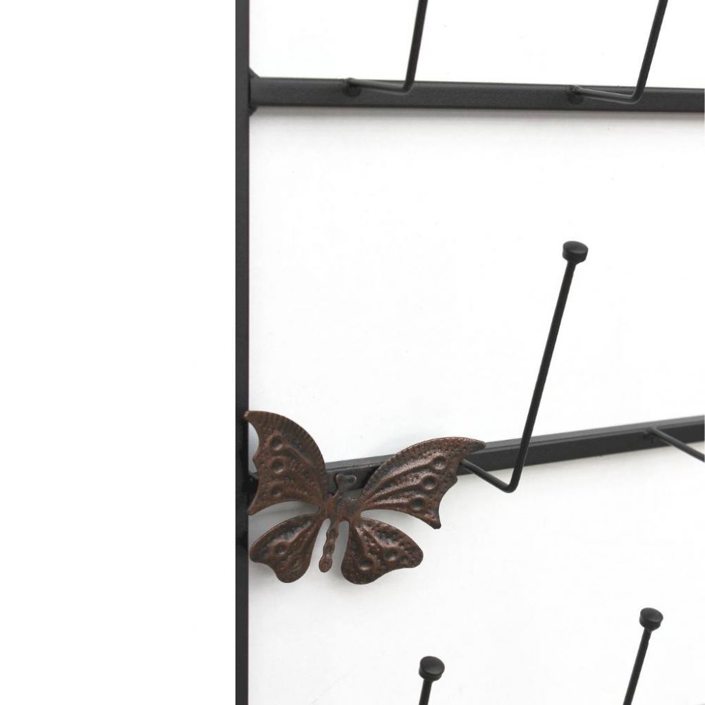 DanDiBo Wall Mug Holder Mug Rack Cup Stand 14 Hooks Black Metal 93850 Mug Shelf Organizer Storage Coffee Cup Rack