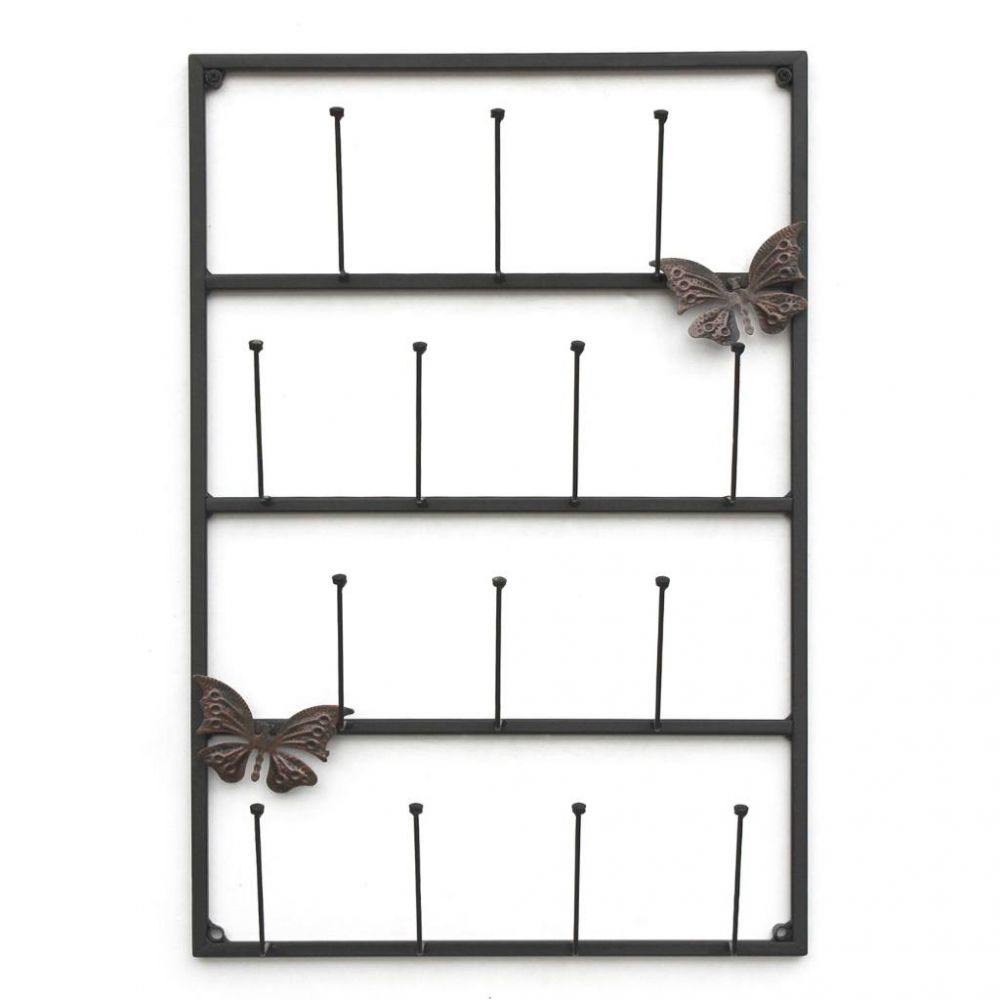 DanDiBo Wall Mug Holder Mug Rack Cup Stand 14 Hooks Black Metal 93850 Mug Shelf Organizer Storage Coffee Cup Rack