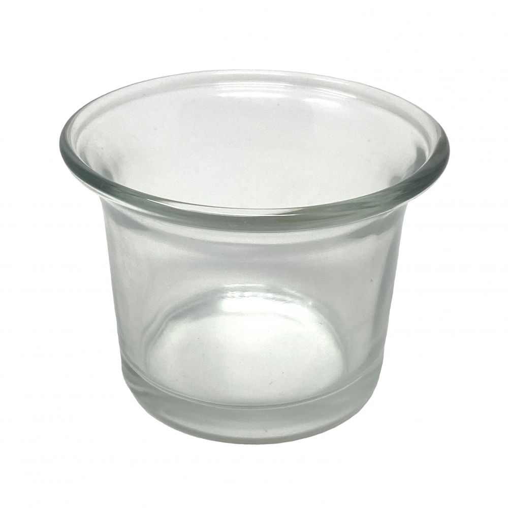 6x tealight glasses tealight holder glass tealight glass clear curved 4.5 cm high candle holder