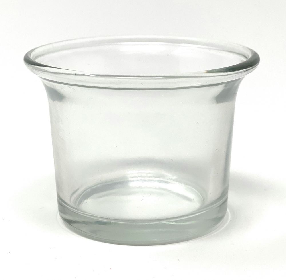 6x tealight glasses tealight holder glass tealight glass clear curved 4.5 cm high candle holder